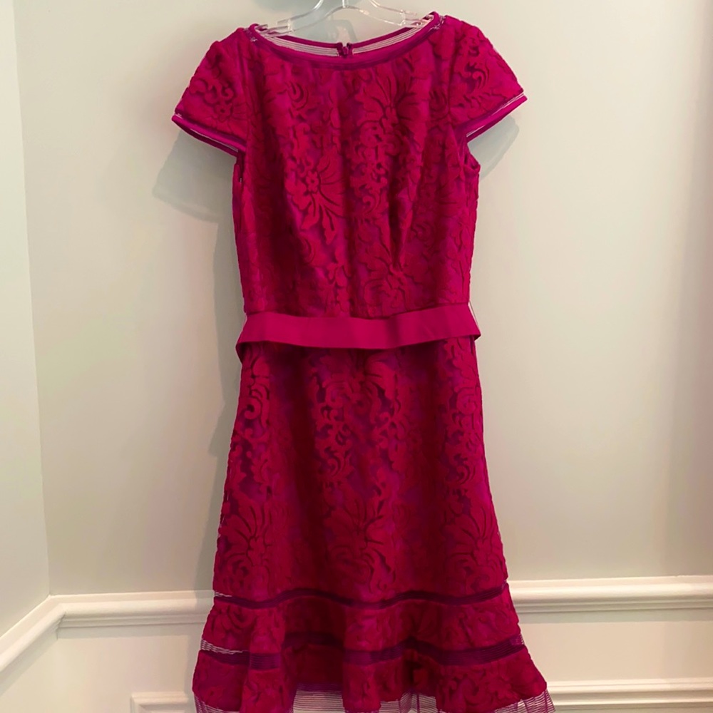 TADASHI SHOJI Pink Lace Dress